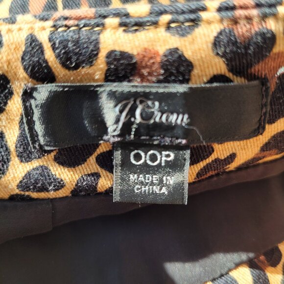 J Crew Leopard Print Cotton Pencil Skirt Size 00P - Picture 3 of 5